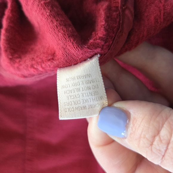 C.J. Banks Red Corduroy Button-Up Tunic Jacket 1X Pockets 100% Cotton - Picture 14 of 14